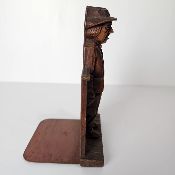Vintage Syroco Wood Traveling Lawyer Man with Map Bookend, 1 - Picture 2 of 6